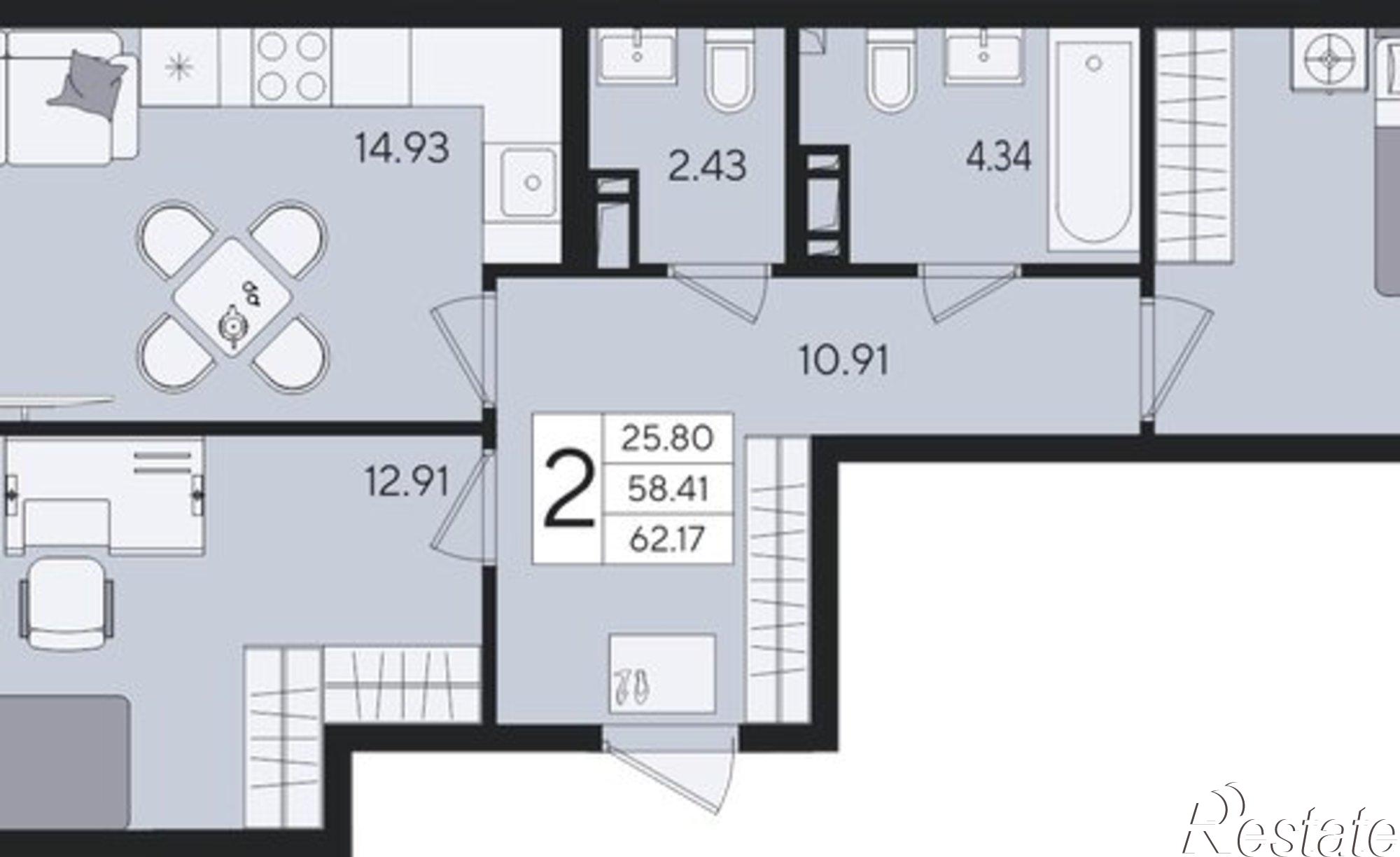 Купить квартиру за 8 082 100 рублей на Краснодар