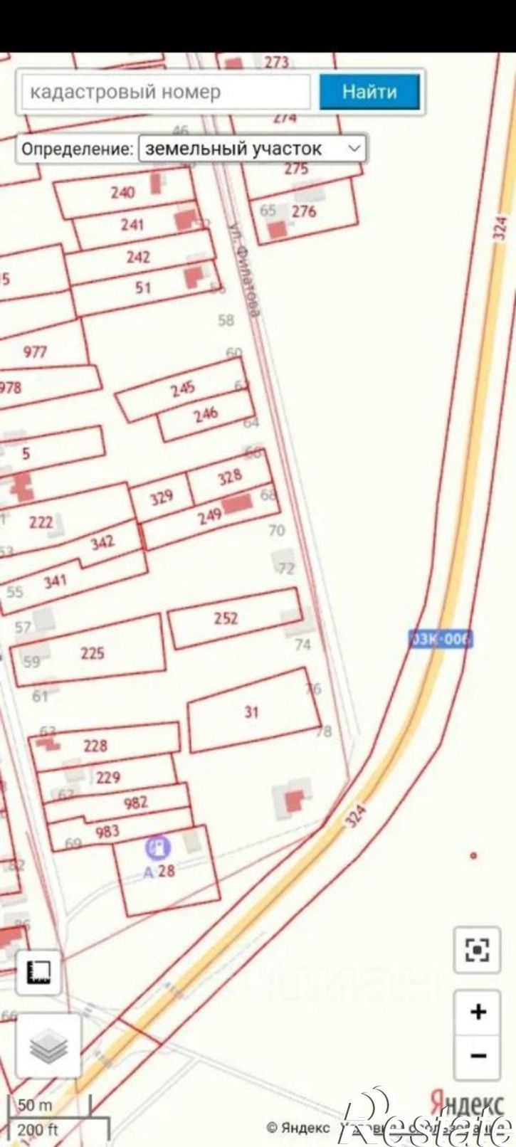 Земельный участок улица Филатова, 70,  д. 70