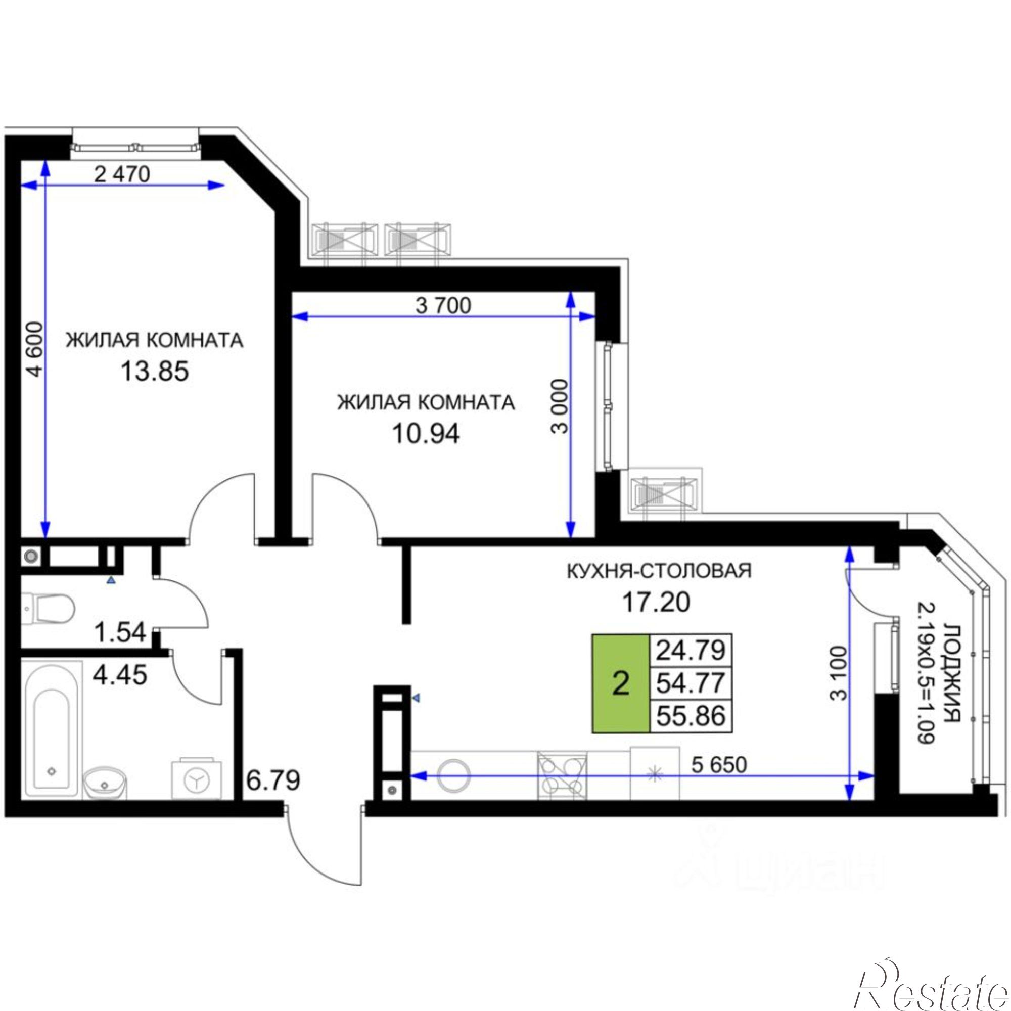 Купить квартиру за 13 951 000 рублей на Воронежская улица