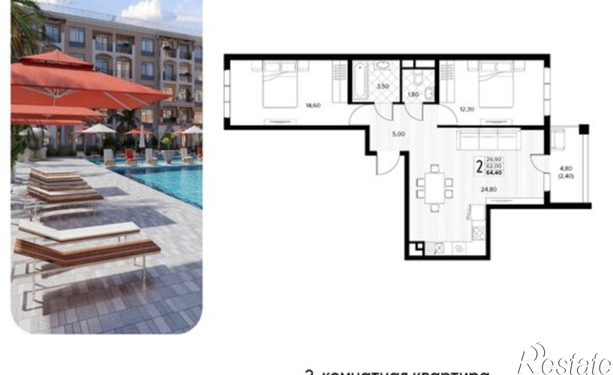 Купить квартиру за 15 037 400 рублей на муниципальный округ Анапа, село Сукко, Мирная улица, 11к1