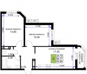 2-комн, 55 кв м, этаж 7/18 Воронежская улица