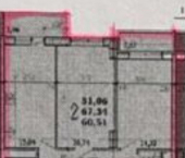2-комн, 67кв м, этаж 9/16 улица Евгении Жигуленко, 3