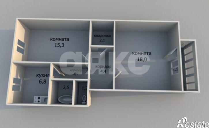 2-комн квартира муниципальный округ Анапа, село Юровка, Октябрьская улица, 6