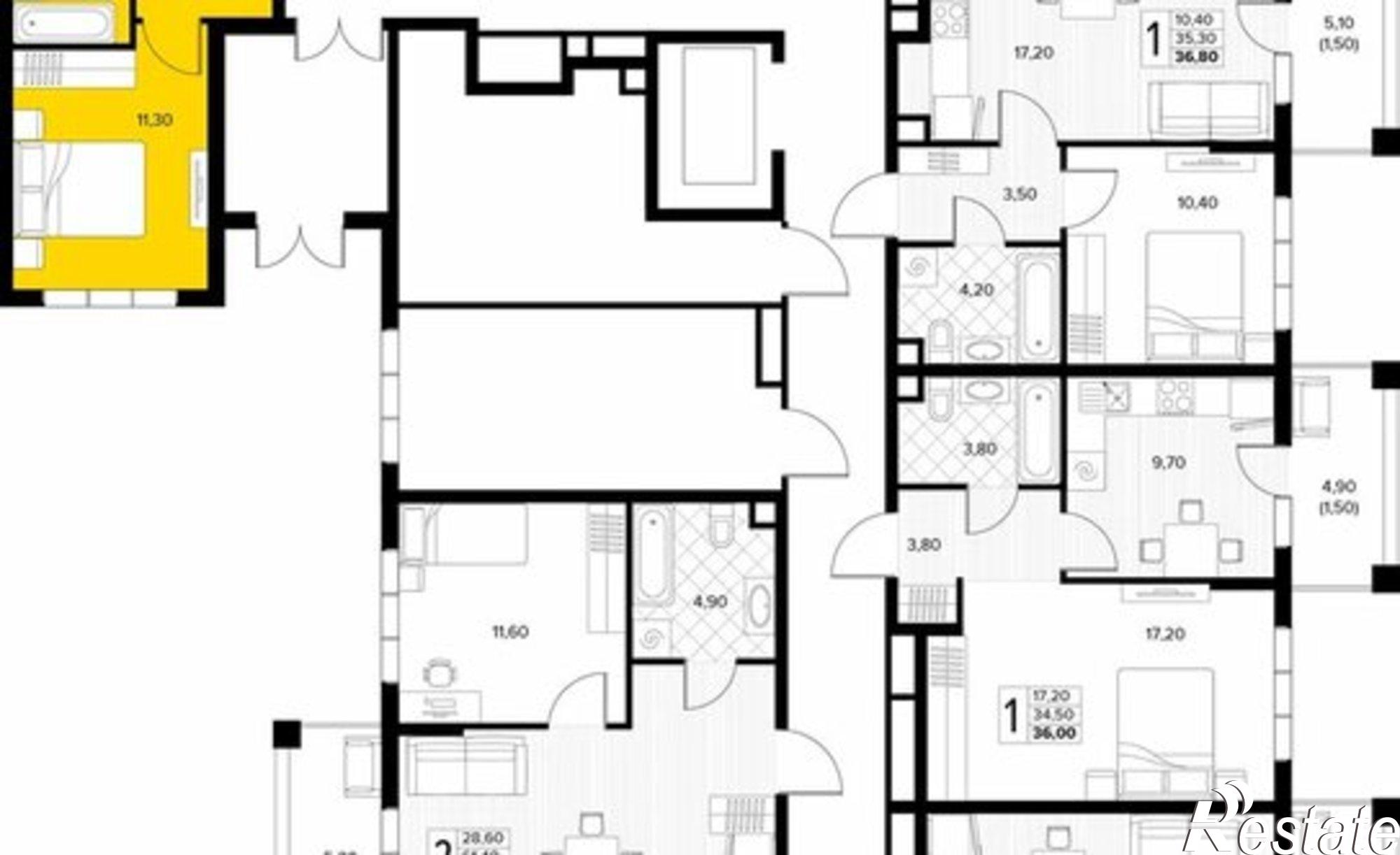 Купить квартиру за 12 154 300 рублей на Мирная улица, 11 к8