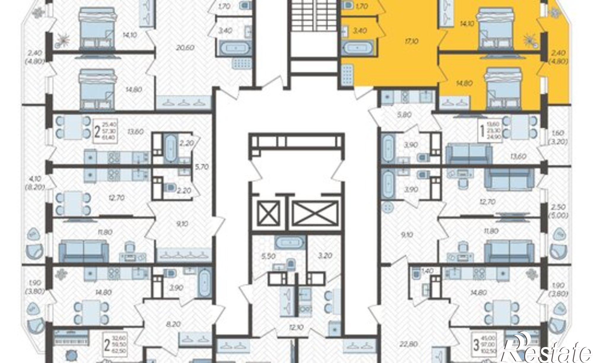 Купить квартиру за 10 054 000 рублей на Краснодар, жилой комплекс Зеленодар, улица Садовое Кольцо, 2к1