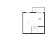 1-комн, 39кв м, этаж 11/19 Кореновская улица, 57 к1