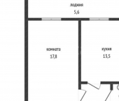 1-комн, 35кв м, этаж 5/6 Елецкая улица, 18