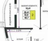 2-комн, 53кв м, этаж 18/24 Воронежская улица, 47/14