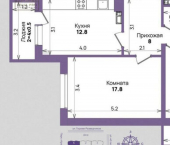 2-комн, 58кв м, этаж 15/21 улица Героев-Разведчиков, 11/4