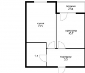 1-комн, 35кв м, этаж 8/9 ул Скандинавская, 1 13