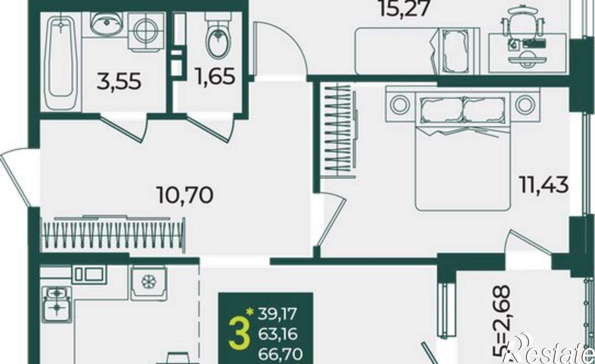 Купить квартиру за 8 044 020 рублей на Краснодар, микрорайон Образцово