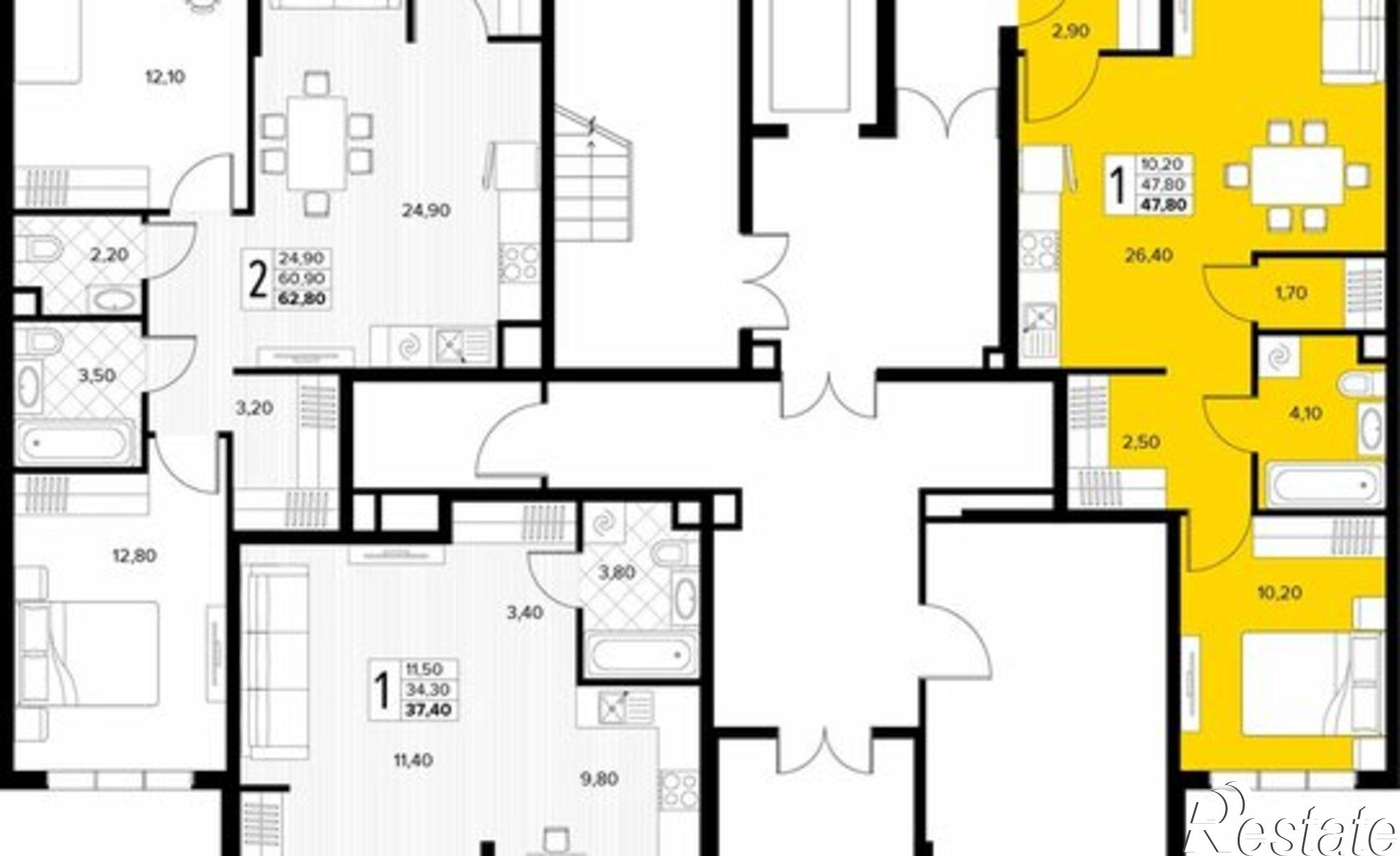 Купить квартиру за 12 686 100 рублей на Мирная улица, 11 к8