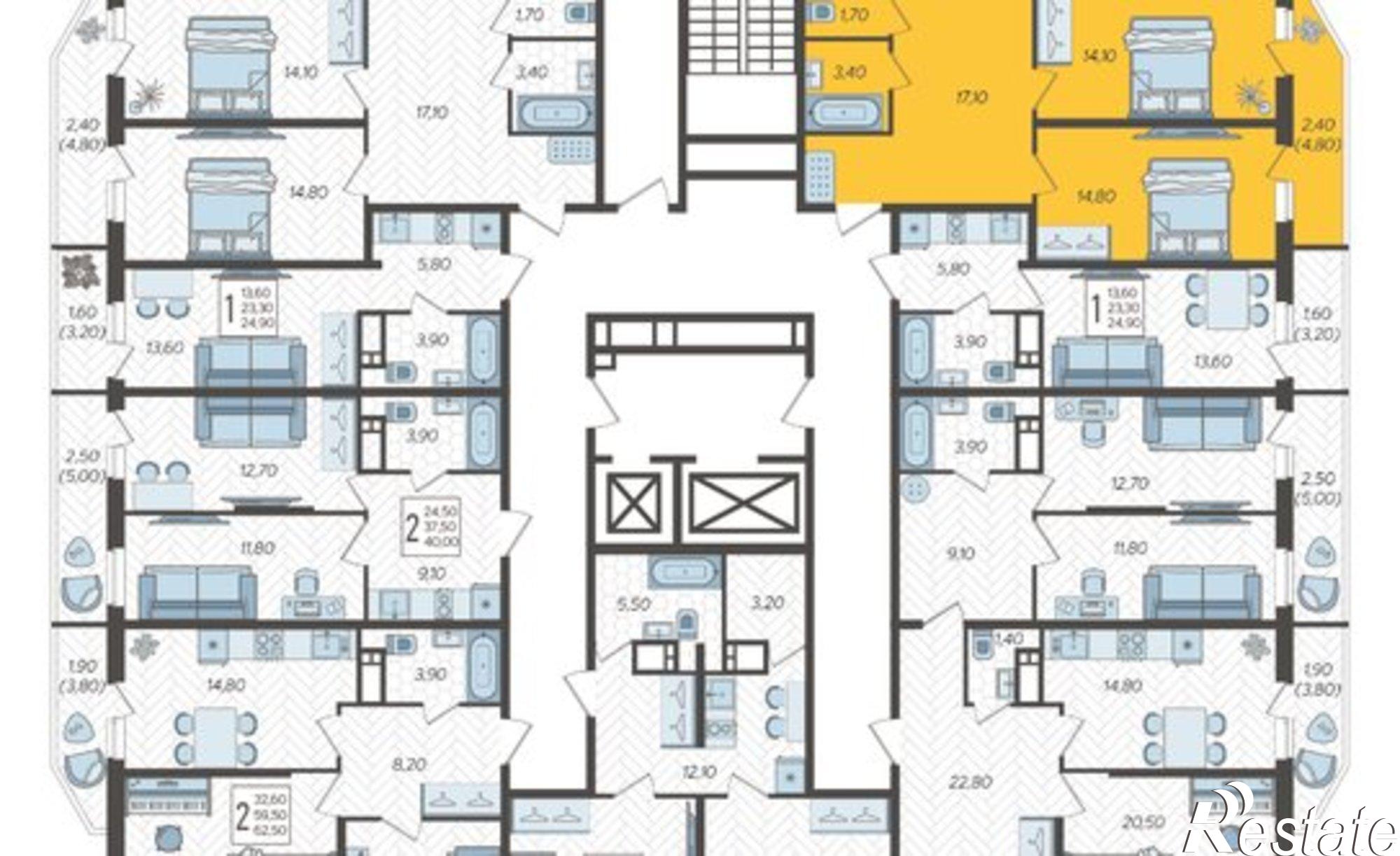 Купить квартиру за 10 088 900 рублей на Краснодар, жилой комплекс Зеленодар, улица Садовое Кольцо, 2к1