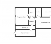 2-комн, 74кв м, этаж 1/5 улица Вавилова, 15