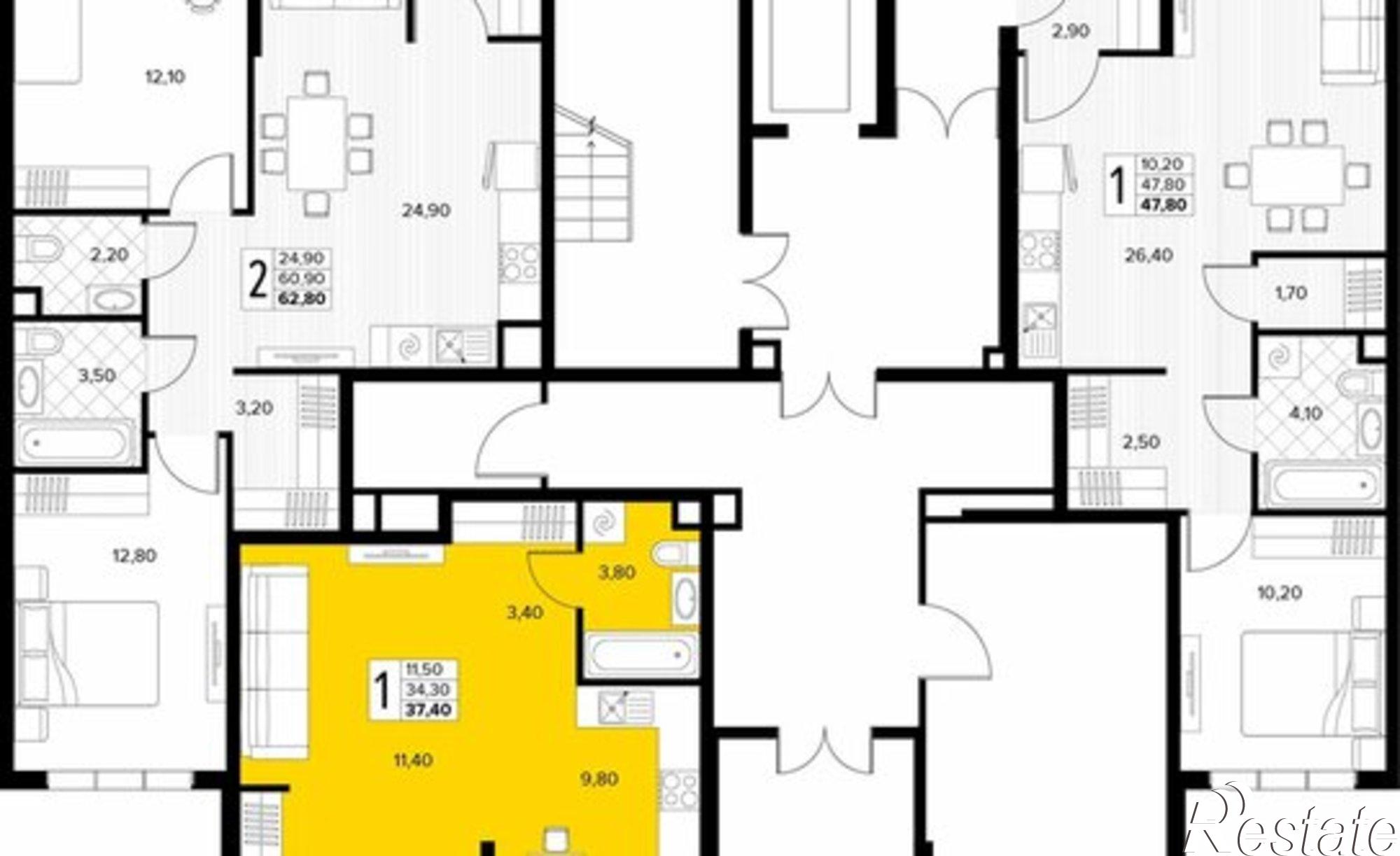 Купить квартиру за 10 629 100 рублей на Мирная улица, 11 к8