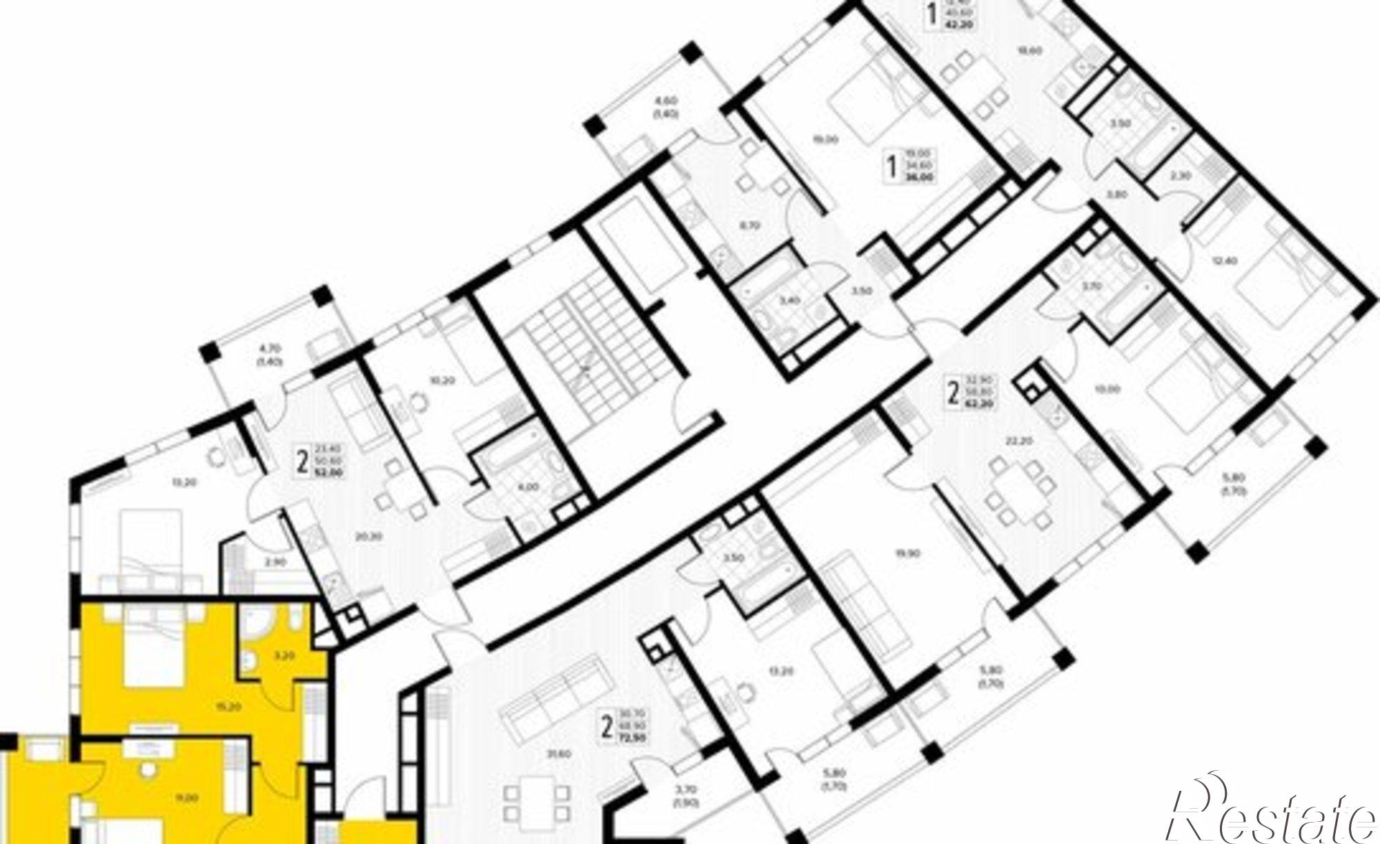 Купить квартиру за 13 893 200 рублей на Мирная улица, 11 к5