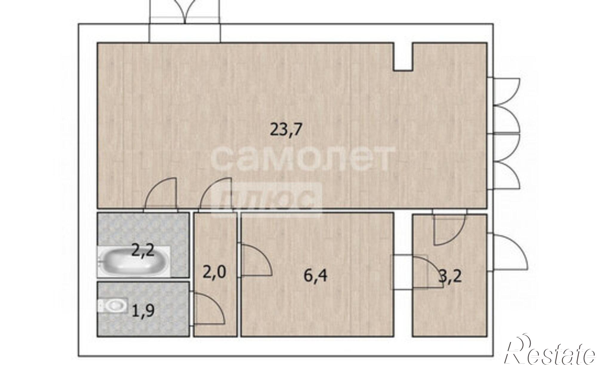 Купить квартиру за 3 700 000 рублей на Школьная улица, 1