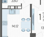 1-комн, 35 кв м, этаж 16/16 улица им. Владимира Жириновского, 1 к4