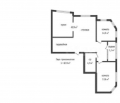 2-комн, 84кв м, этаж 7/16 улица Садовое Кольцо, 1