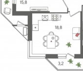 2-комн, 67 кв м, этаж 2/24 ул Новороссийская, 90/2 1