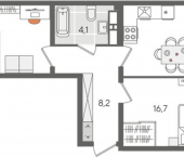 2-комн, 72 кв м, этаж 22/24 ул Новороссийская, 102