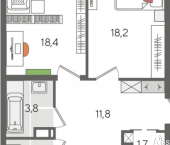 3-комн, 101 кв м, этаж 16/24 ул Новороссийская, 90/2 1