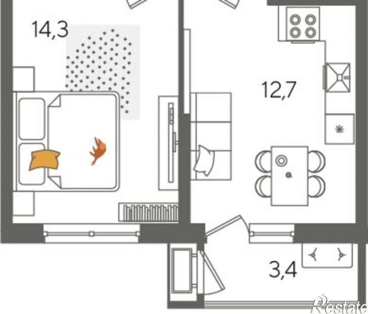 1-комн квартира в новом доме Краснодар, микрорайон Черёмушки, ЖК Рекорд