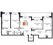 4-комн, 119 кв м, этаж 16/16 улица Ветеранов, 85 к4