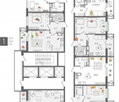 2-комн, 64 кв м, этаж 11/24 ул Новороссийская, 102