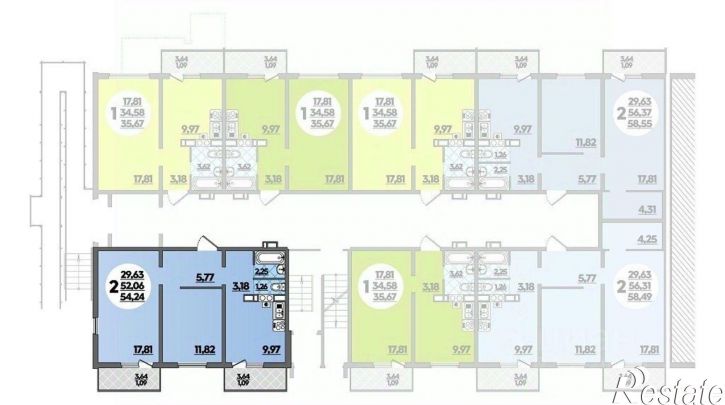 2-комн квартира в новом доме Краснооктябрьская улица, 66,  д. 66