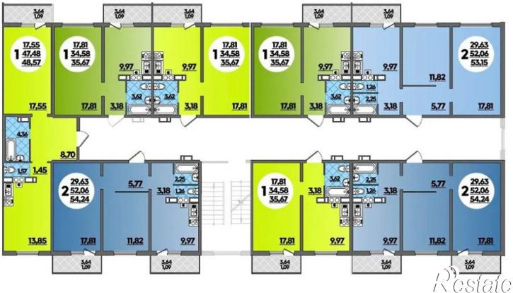 2-комн квартира в новом доме Краснооктябрьская улица, 66,  д. 66