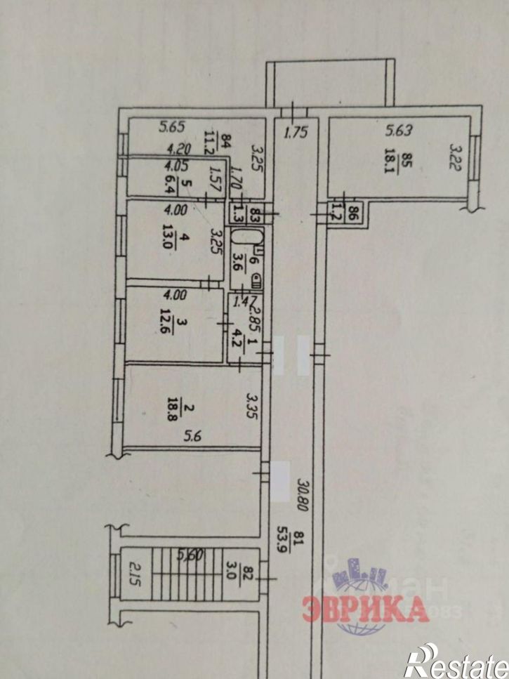 3-комн квартира Крымск