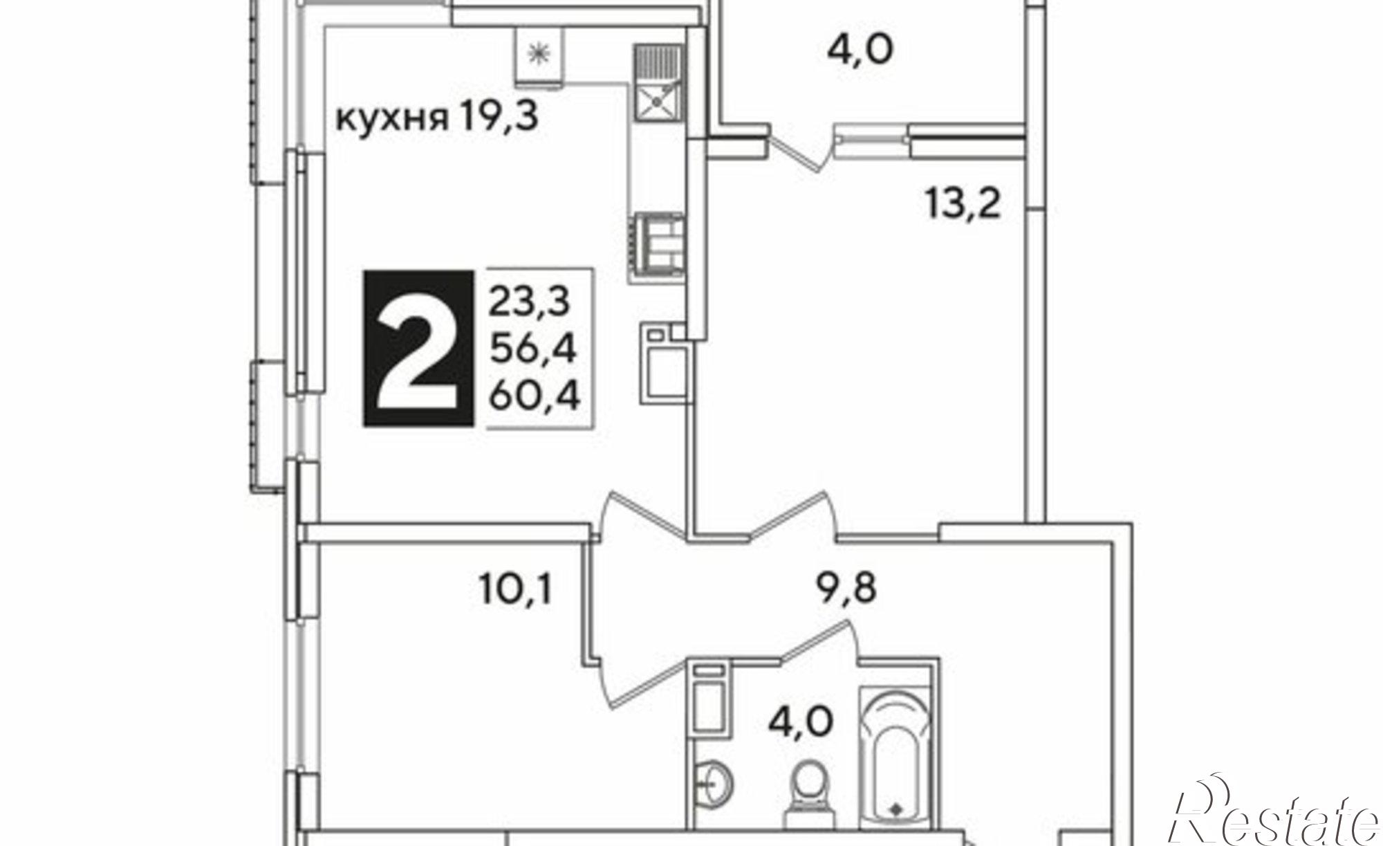 Купить квартиру за 9 593 730 рублей на Краснодар, улица Западный Обход, 39