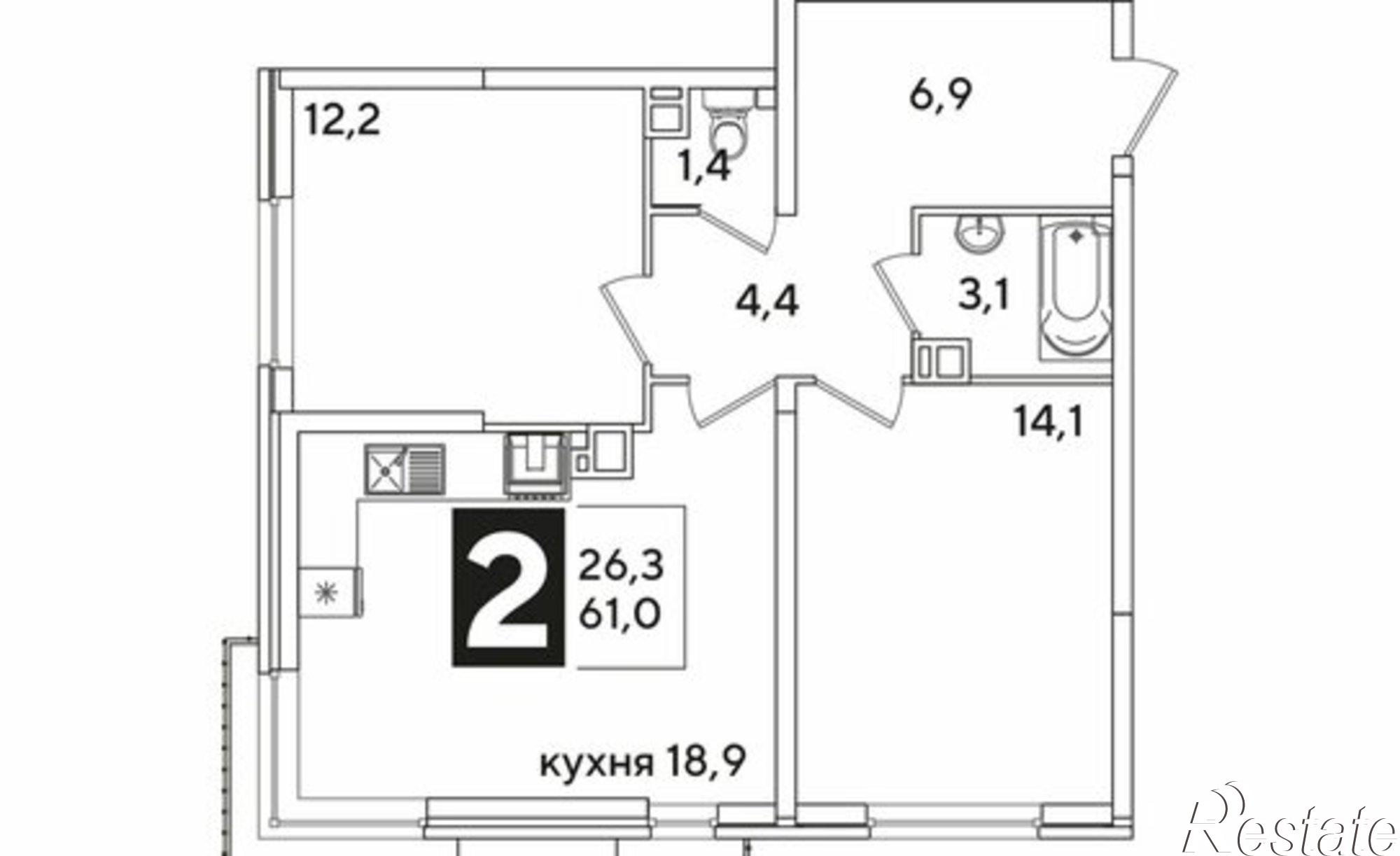 Купить квартиру за 9 864 600 рублей на Краснодар, улица Западный Обход, 39