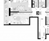 3-комн, 78кв м, этаж 14/16 ул Западный Обход, 57 29