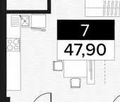 1-комн, 48кв м, этаж 4/14 улица Просвещения, 32