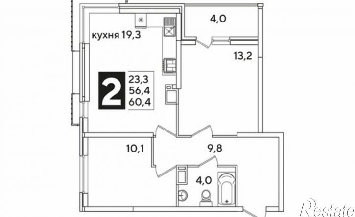 2-комн квартира Краснодар, улица Западный Обход, 39