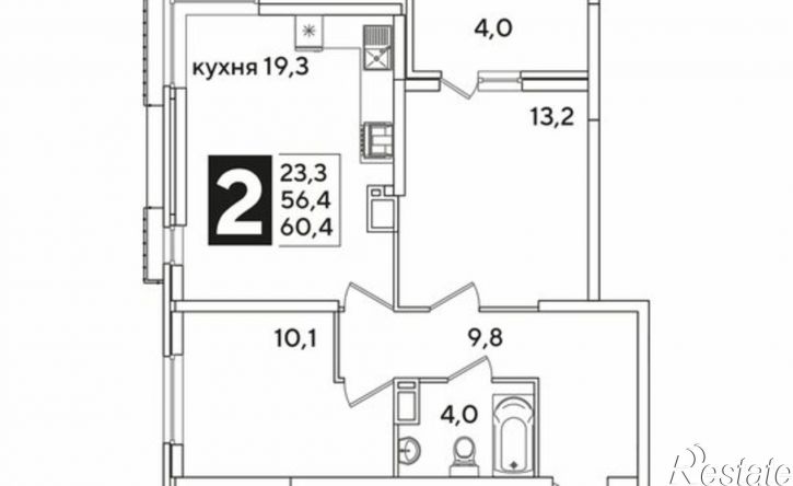 2-комн квартира Краснодар, улица Западный Обход, 39