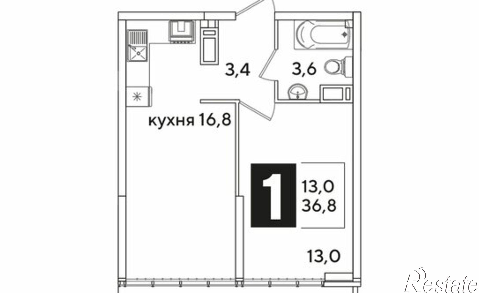 Купить квартиру за 7 279 040 рублей на Краснодар, улица Ивана Беличенко, 91