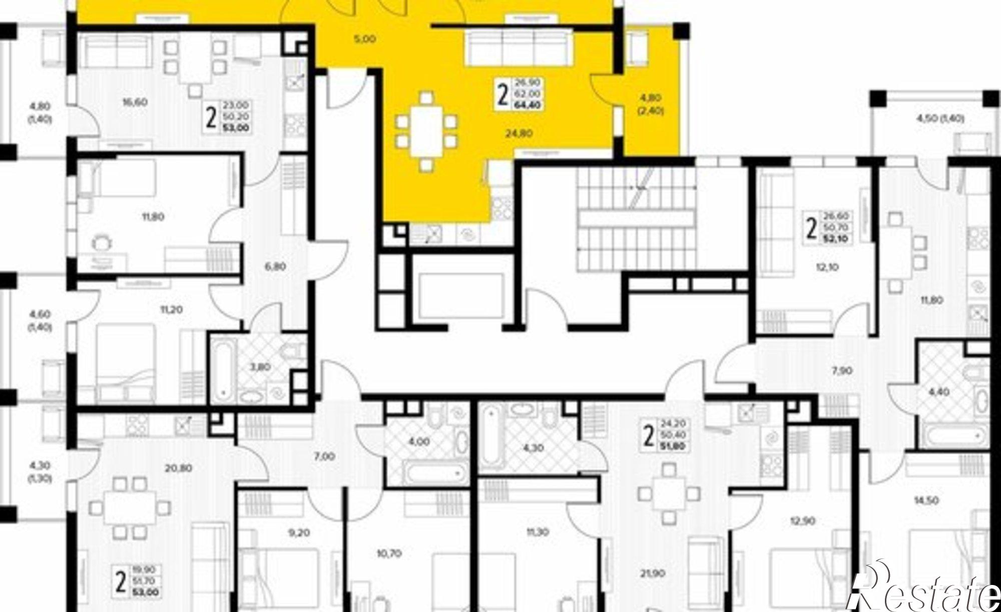 Купить квартиру за 15 037 400 рублей на Мирная улица, 11 к5