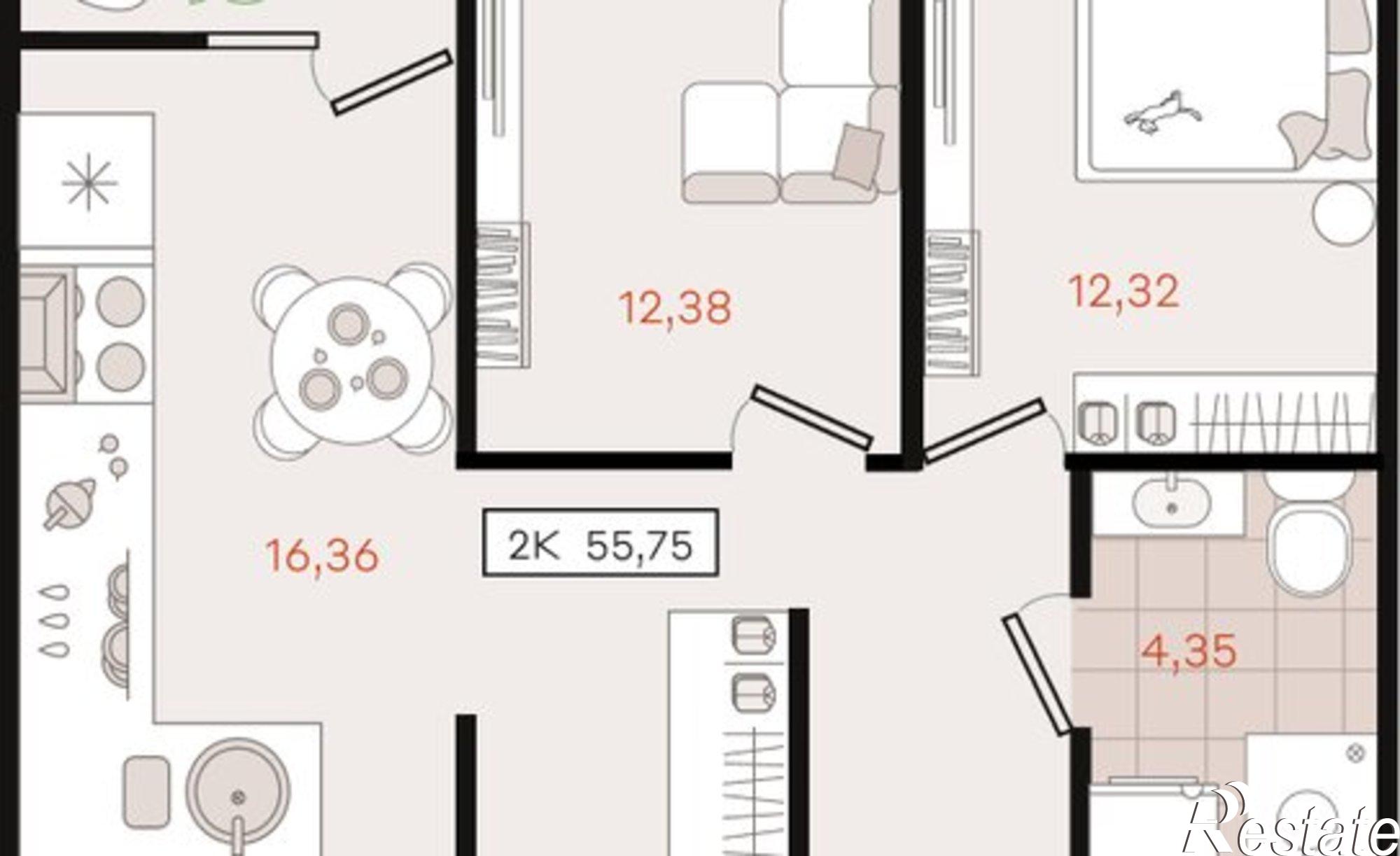 Купить квартиру за 9 198 750 рублей на Динской район, Южно-Кубанское сельское поселение, посёлок Южный, коттедж
