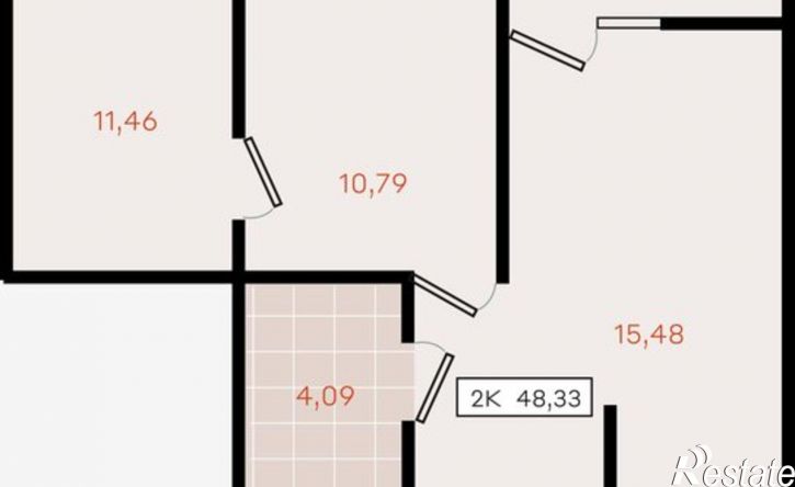 2-комн квартира в новом доме Динской район, Южно-Кубанское сельское поселение, посёлок Южный, коттедж