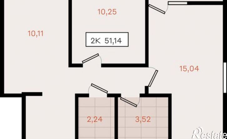 2-комн квартира в новом доме Динской район, Южно-Кубанское сельское поселение, посёлок Южный, коттедж