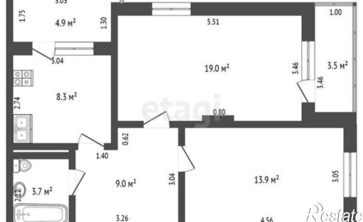 2-комн квартира ул Ялтинская, 2 1,  д. 2 1,  к. 1