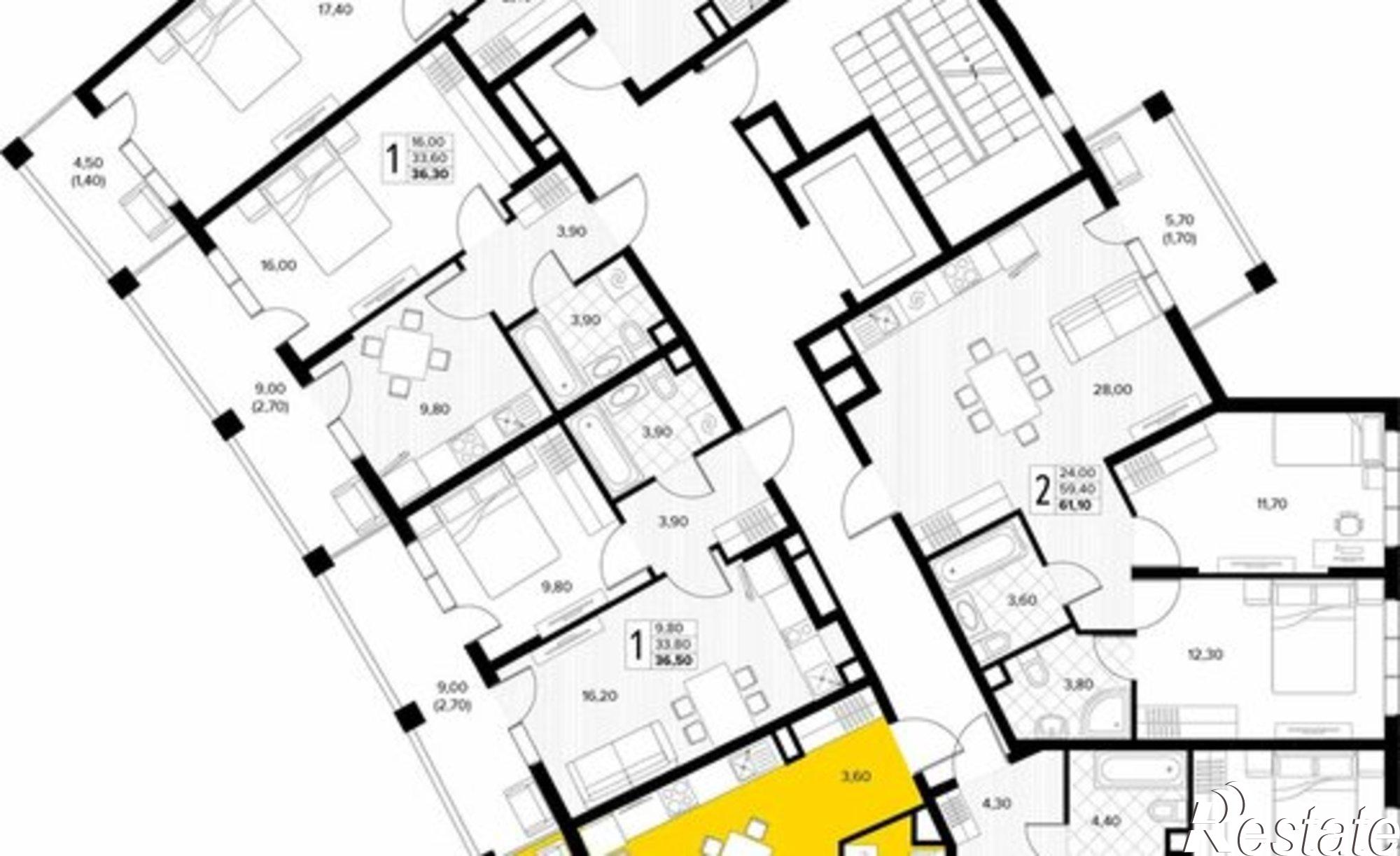 Купить квартиру за 10 874 100 рублей на Мирная улица, 11 к8