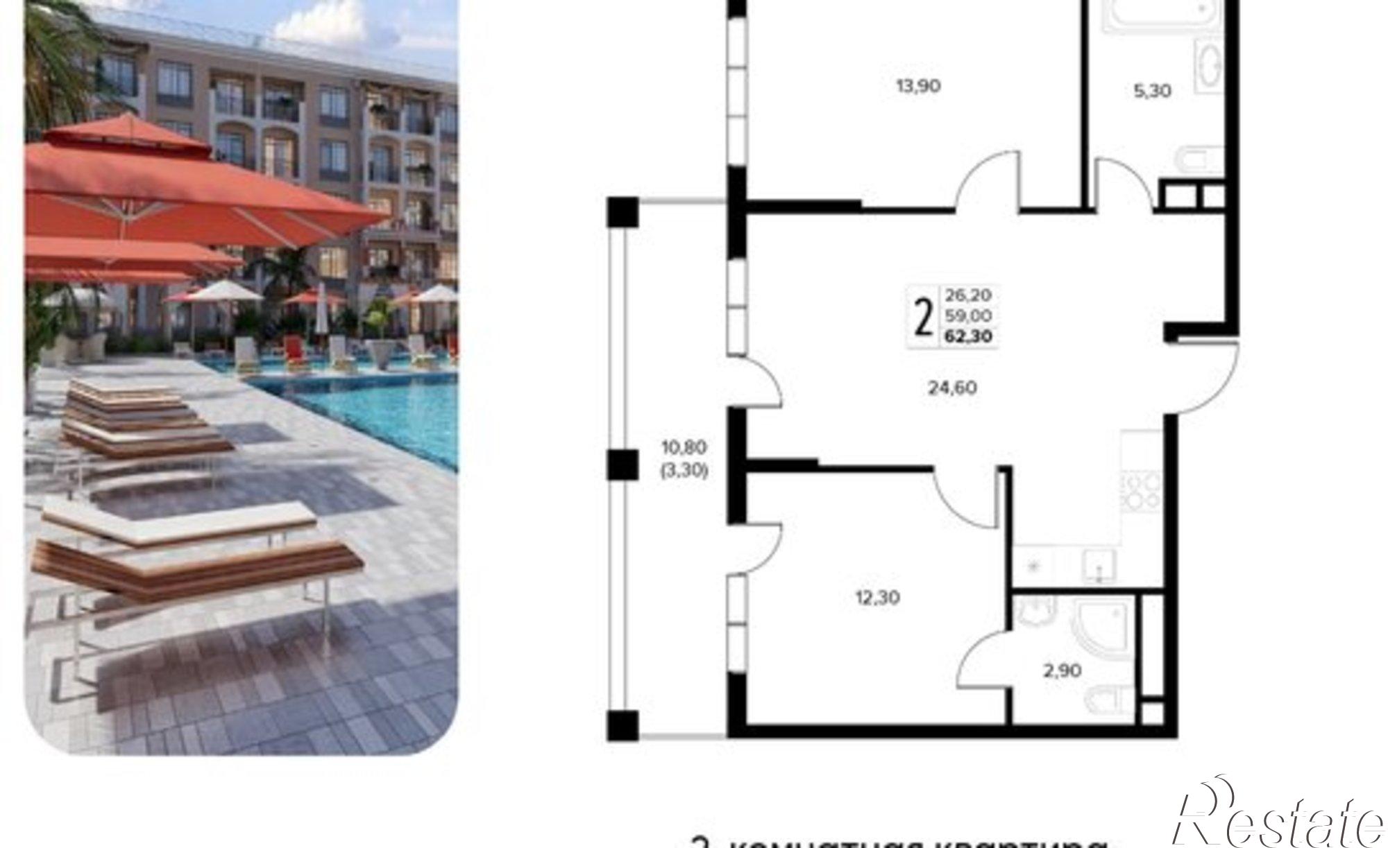 Купить квартиру за 14 547 000 рублей на муниципальный округ Анапа, село Сукко, Мирная улица, 11к1