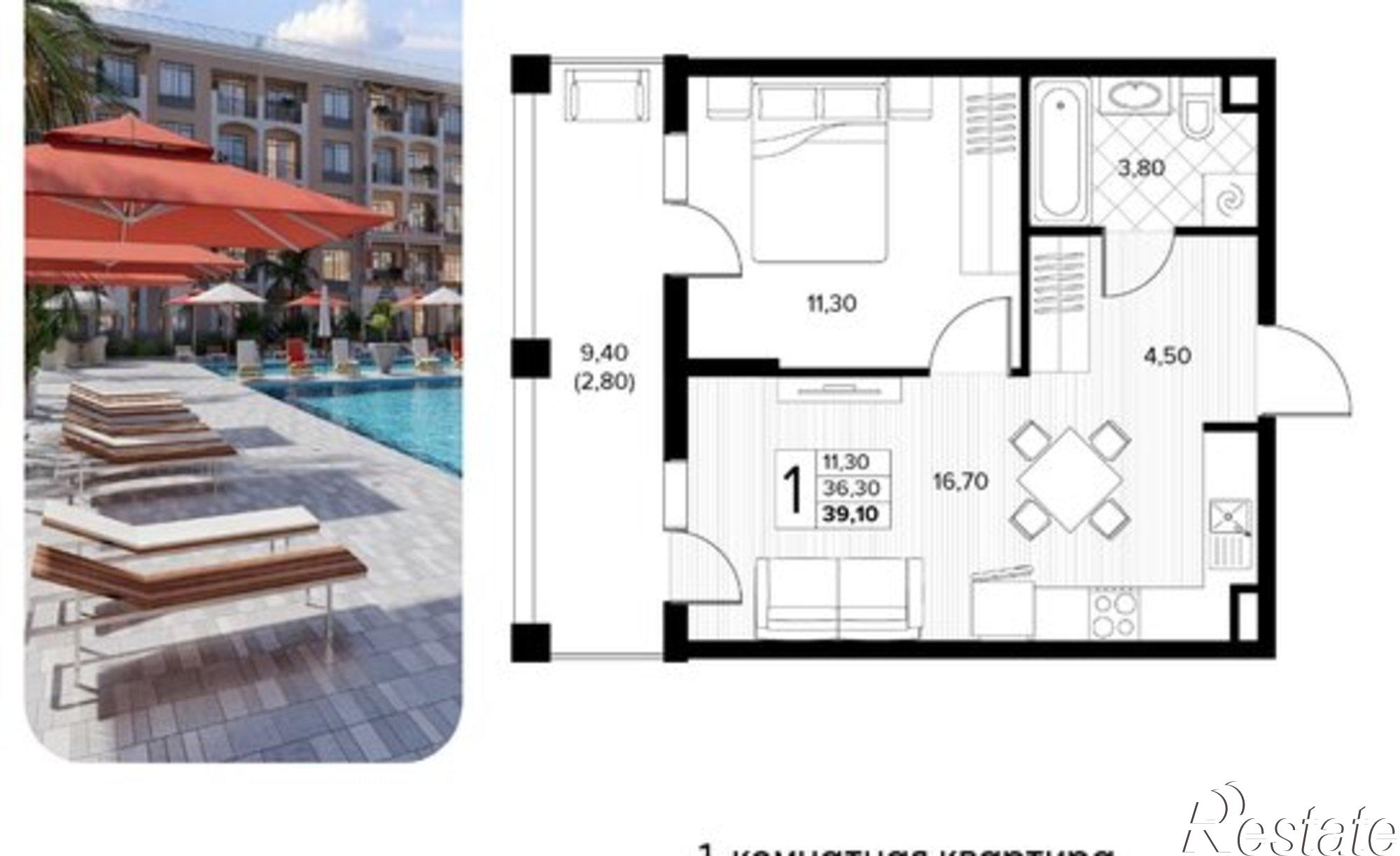 Купить квартиру за 10 846 300 рублей на муниципальный округ Анапа, село Сукко, Мирная улица, 11к1