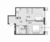 1-комн, 44 кв м, этаж 10/18 улица Героя Хабибуллина, 7