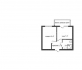 1-комн, 29кв м, этаж 6/12 ул Красных Партизан, 1/4 10