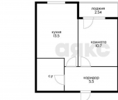 1-комн, 33кв м, этаж 9/9 улица Скандинавская, 1 к10